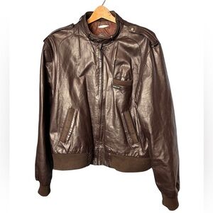 MEMBERS ONLY Vintage Classic Brown Leather Jacket Men’s Size 46​​​​​​